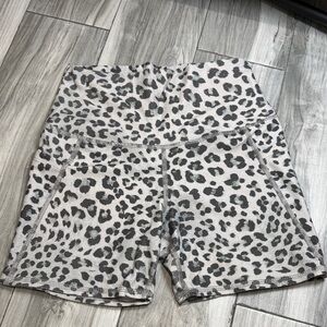 Evolution & Creation Leopard Print High-Waisted Biker Shorts | M